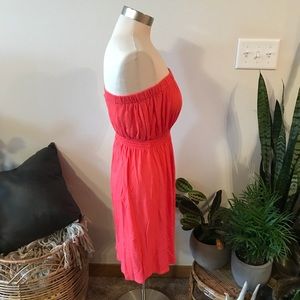 GAP Dresses - Coral strapless zipper dress GAP Dresses - Coral strapless zipper dress